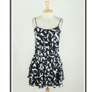 Banana Republic Abstract Ruffle Tiered Tank Dress